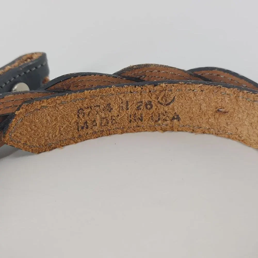 Western Gray Belt XS 26 Skinny Braided Cowgirl Festival USA